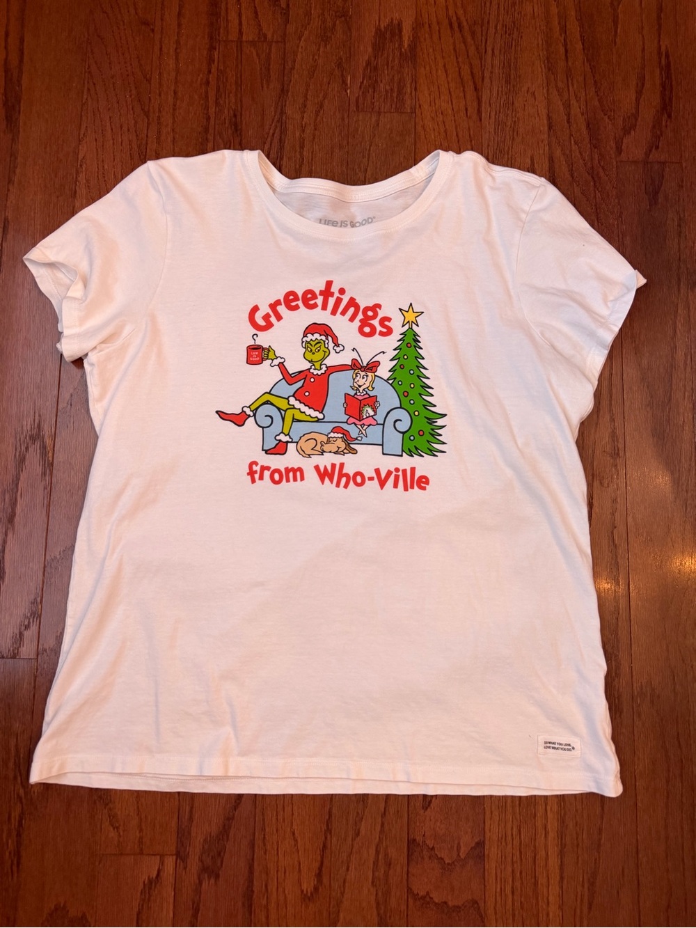 Life Is Good White 'Greetings from Who-Ville' Holiday Graphic Tee